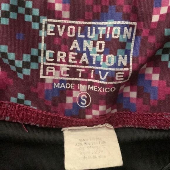 Evolution & Creation Womens Geometric Print Burgundy Leggings Size S - Picture 2 of 8
